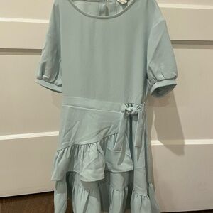 Habitual Kids Size 10 Girls Light Minty Blue Ruffle Kids Dress